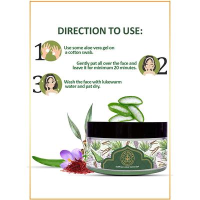 Luxuriate 100% Pure Natural Organic Aloe Vera Saffron Strands Gel 100 gm - Skin-Treatment
