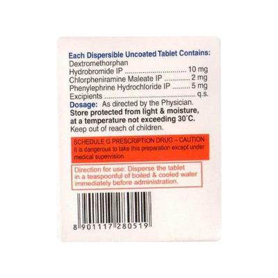 CHESTON D PLUS Sugar Free Trusil Lemon Flavour Dispersible Tablet 10's - Cough And Cold-Cou