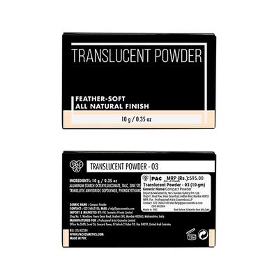 PAC Translucent Powder 03 10 gm - Loose Powder