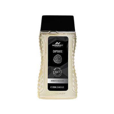 Nordest Paris Captivate Aromatic and Masculine Shower Gel - 3 In 1 Hair Body and Face Wash 250 ml - Shower Gels & Body Wash