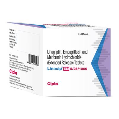 LINACIP EM 5/25/1000 Tablet 10's - Diabetes-Ant