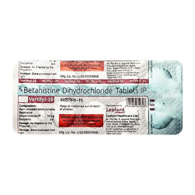 VERTIFYL 16 Tablet 10s (se) - Vertigo-Ant