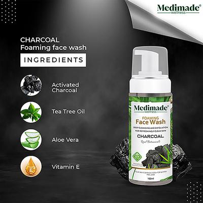 Medimade Charcoal Face Wash 160 ml - Face Wash & Cleansers