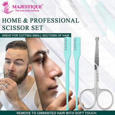 Majestique Nasal Hair Trimmers with Safety Scissor Nose and Ears Grooming Kits Multicolor 3's - Grooming Kits