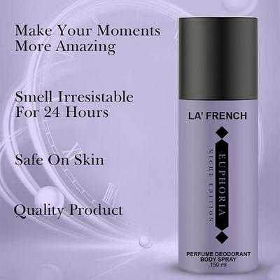 La French Euphoria Deodorant for Men and Women 150 ml - Deodorants/Roll-Ons