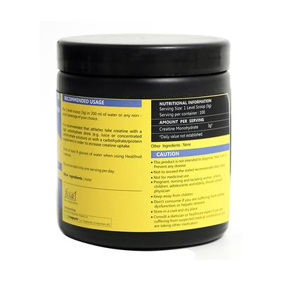 Healthvit Fitness Creamax Creatine Monohydrate Powder - Unflavored 300 gm - Workout Essentials