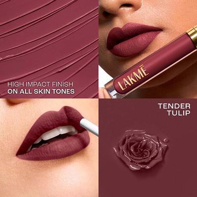 Lakme Rouge Bloom Matte Lip Liquid Tender Tulip 303 3.5 ml - Liquid Lipsticks