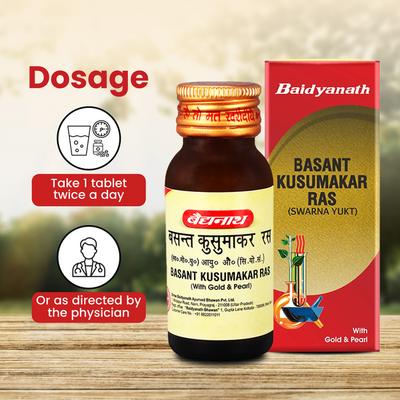 Baidyanath Basant Kusumakar Ras with Gold and Pearl Tablet 25's - Speciality Medicines