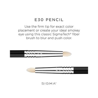 Sigma Beauty E30 Pencil Brush - Black/Chrome 1's - Lip Brush