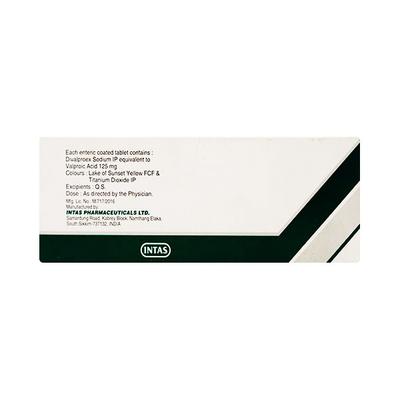 Divaa 125mg Tablet 10'S - Epilepsy/Convulsion-Ant