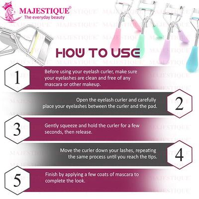 Majestique Premium Elegant Eyelash Curler Non-Slip Lashes Curler Fit All Eye Shape Curved Lash Curler 1's - Eyelash Curlers