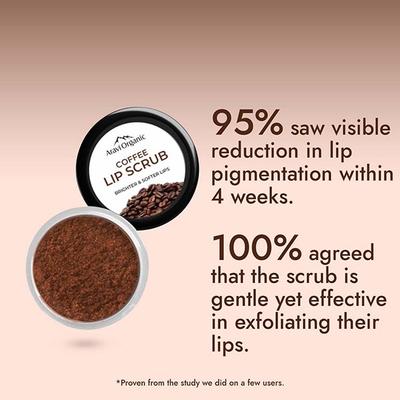 Aravi Organic Coffee Lip Lightening Scrub Balm For Dark,Chapped and Pigmented Lips 15 gm - Lip Scrubs