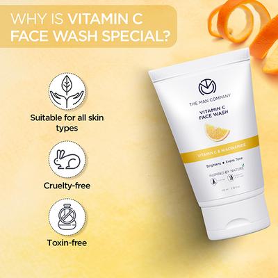 The Man Company Vitamin C & Niacinamide Brightend Evens Tone Face Wash 100ml - Face Wash & Cleansers