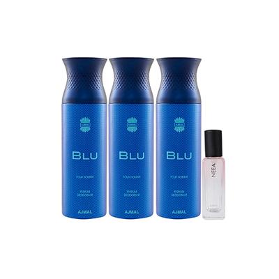 Ajmal 3 Blu Deo & Neea EDP Pack of 4 20 ml - Women Perfumes (Edt/Edp)