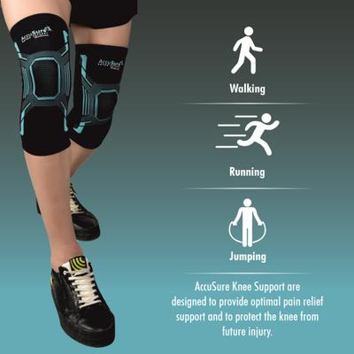 AccuSure Orthopedic Pain Relief Knee Support - Black & Green (S) 1's - Knee/Leg Supports
