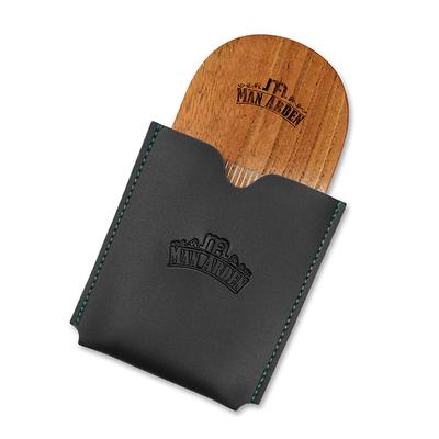 Man Arden Pure Neem Wooden U Shaped Beard Comb with Leather Pouch 1's - Beard Comb