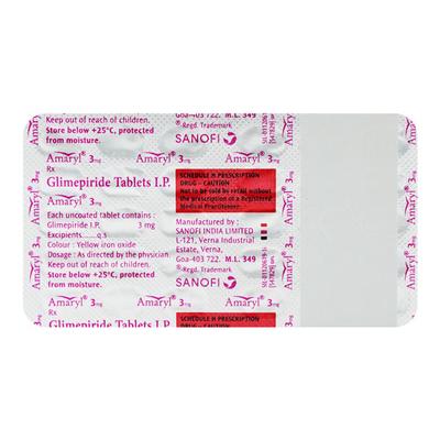 Amaryl 3mg Tablet 30'S - Diabetes-Ant