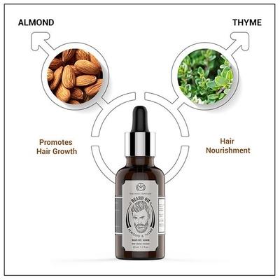 The Man Company Beard Growth Oil - Almond & Thyme 50 ml - Beard Oil