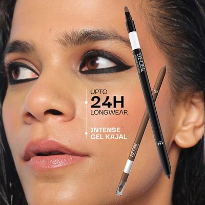 FAE Beauty Eye-Deal Intense Gel Kajal, Smudgeproof, Waterproof, Long Lasting, with Built-In Sharpener & Fine Bristle Brush Shade - Black Sesame 0.35 gm - Kajal & Kohls