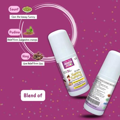 The Old Natural Junior Happy Tummy Stomach Pain Relief Roll On - Dill, Hing & Fennel Oil 50 ml - Pain Relief (Ayush)
