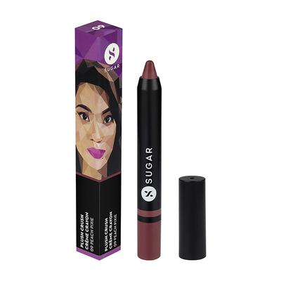 SUGAR Cosmetics Plush Crush Creme Crayon Lipstick - 09 Peach Pixie (Peach Rose) 1.8 gm - Lip Crayons