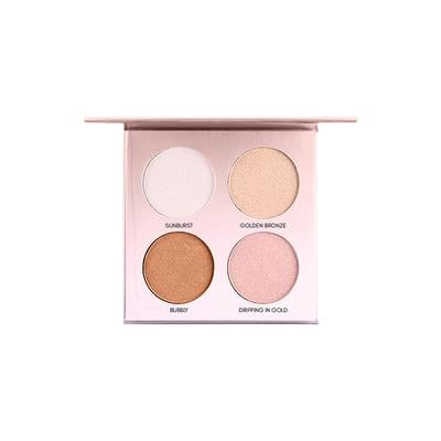 Miss Rose 4 Color Shimmer Brick Highlighter Palette 7003 - 024I 01 30 gm - Face Palettes