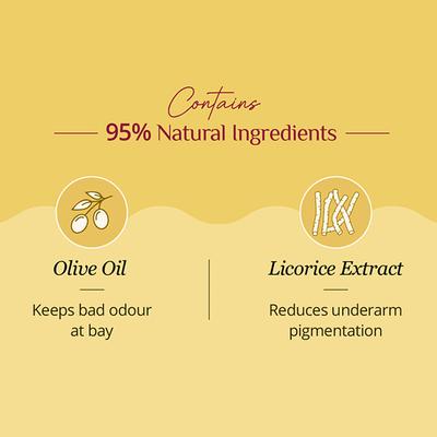 Carmesi Natural Deodorant Roll-On for Women, Controls Sweat & Odour All Day, Citrus Sea 50 ml - Women Deodorants/Roll-Ons