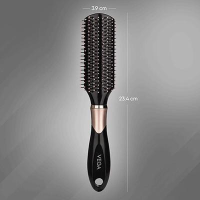 Vega Flat Hair Brush for Men and Women, Reduces Snags, Detangle and Tangles (E34-FB) 76 gm - Hair Brushes