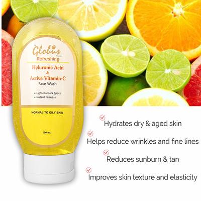 Globus Remedies Hyluronic Acid Active Vitamin C Face Wash 100 ml - Face Wash & Cleansers