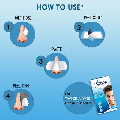 HipHop Charcoal Nose Strips Men Blackhead Remover Strips 3's - Face Wash & Cleansers