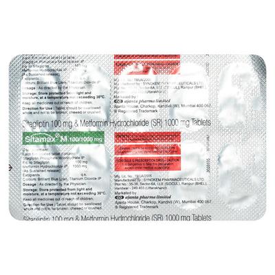 SITAMAX M 100/1000mg Tablet 10's - Diabetes-Ant