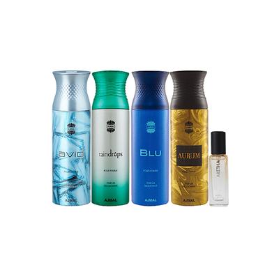 Ajmal Avid & Raindropss & Blu & Aurum Deo & Aretha EDP Pack of 5 20 ml - Women Perfumes (Edt/Edp)
