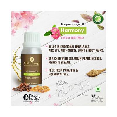 Passion Indulge Revive Body Massage Oil For Sensitive Skin Muscles And Joints Aromatherapy Natural and Vegan Pain Relief 100 ml - Massage Oils