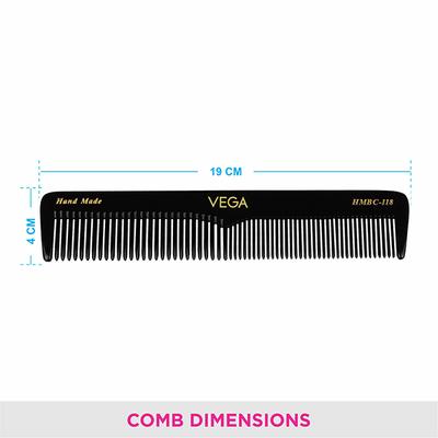Vega Graduated Dressing Hair Comb for Men and Women, Black (VC2HMBC-118) 2's - Hair Combs