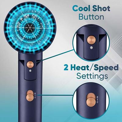 Vega Ionic 1400W Foldable Hair Dryer for Men and Women with 2 Heat/Speed Settings, (VHDH-35) 496 gm - Hair Dryers