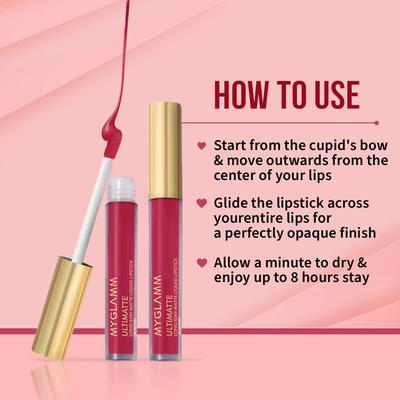MyGlamm Ultimatte Long Stay Matte Liquid Lipstick-Rose Belle 2.5 ml - Lipsticks