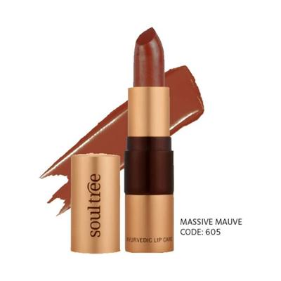SoulTree Ayurvedic Lipcare Colour Rich Massive Mauve 605 4gm - Lipsticks