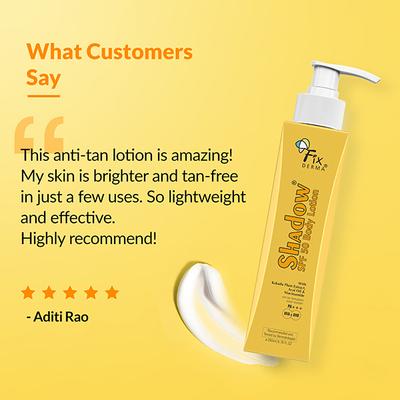 Fixderma Shadow Sunscreen Body Lotion with SPF 50 PA+++, 2% Niacinamide for Women and Men 200 ml - Face Moisturizers