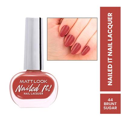 Matt Look Nailed It Nail Polish, Chip Free, Quick Dry, Longer Stay, Highly Pigmented Lacquer, Natural Finish , Brunette 43 10 ml - Nail Polish