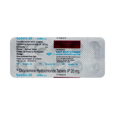 Spadic 20mg Tablet 10'S - Muscle Cramps/Spasticity-Ant