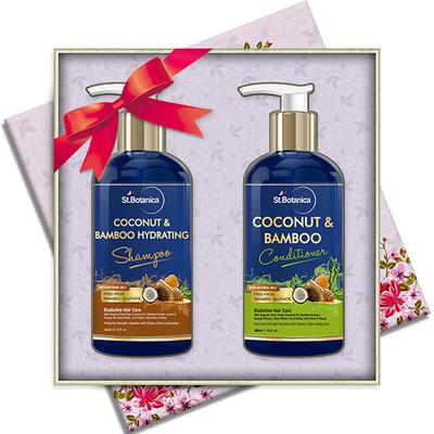 Stbotanica Coconut Oil & Bamboo Hair Strengthening Shampoo + Stbotanica Coconut & Bamboo Hair Conditioner 600 ml - Shampoos
