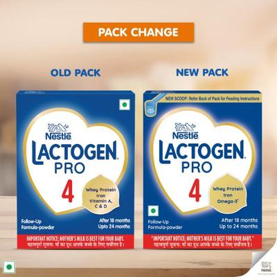Nestle LACTOGEN PRO 4 Follow Up Formula with Whey Protein, Iron, Vitamin A, C & D (After 18 Months Upto 24 Months) Powder 400 g - Baby And Infant Supplements