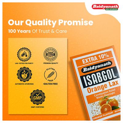 Baidyanath Isabgol Psyllium Husk Powder - Orange Lax 110 g - Digestive Care