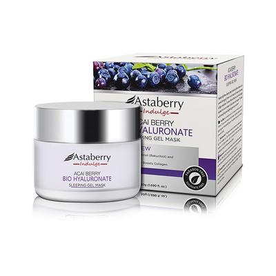 Astaberry Indulge Acai Berry Bio Hyaluronate Sleeping Gel Mask for Skin Renew -Delays Ageing 50 gm - Night Cream