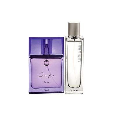 Ajmal Sacrifice For Her EDP Floral Musky Perfume And Titanium EDP Citrus Spicy Perfume 150 ml - Perfumes (Edt/Edp)