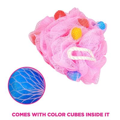 Vega Color Cube Fluffy Bath Sponge Loofah, Multicolor (VC2BA-3/7) 2's - Body Scrubbers & Brushes