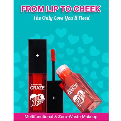 Swiss Beauty Craze Bite Me Liquid Hydrating Tint with Dewy Finish 1-Juicy Peach 4 ml - Lip Stains & Tints