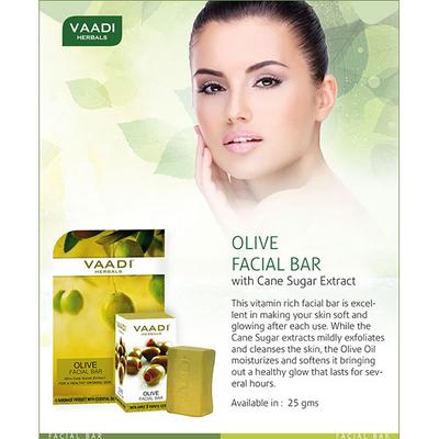 Olive Facial Bar with Cane Sugar Extract 25 gm - Soaps