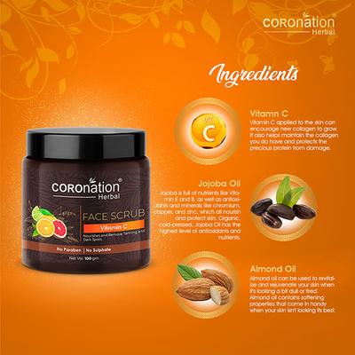 COROnation Herbal Vitamin C Face Scrub 100 gm - Scrubs & Exfoliants