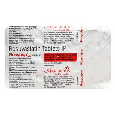 ROSYCAP 20 Tablet 15's - High Cholesterol-Dys